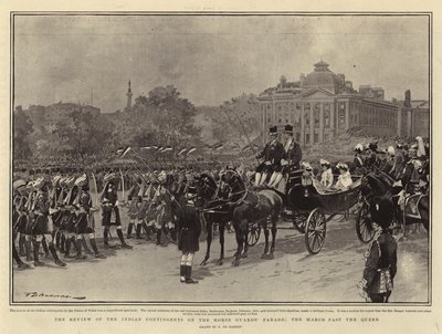 De Review van de Indiase Contingenten op de Horse Guards Parade, de Mars Langs de Koningin door Frederic de Haenen