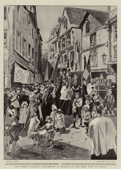 De Rooms-Katholieke Processie ter Ere van de Fête Dieu in Dinan door Frederic de Haenen
