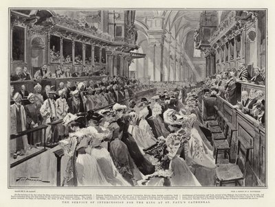 De dienst van voorbede voor de koning in St Paul