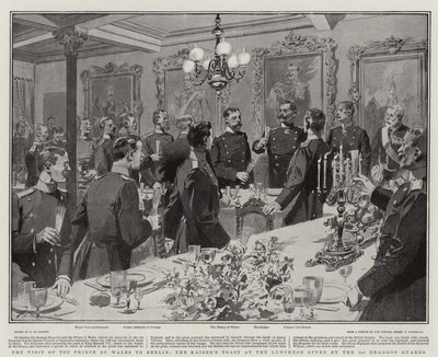 Het Bezoek van de Prins van Wales aan Berlijn, de Toast van de Keizer bij de Lunch gegeven door de 1e Dragonders door Frederic de Haenen