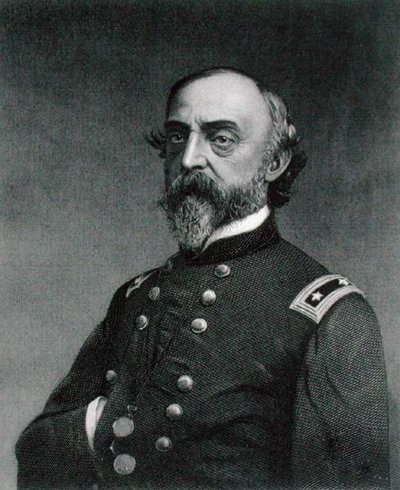George Gordon Meade (1815-72) gegraveerd door Robert E. Whitechurch (1814-c.83) naar een foto door Frederick (after) Gutekunst