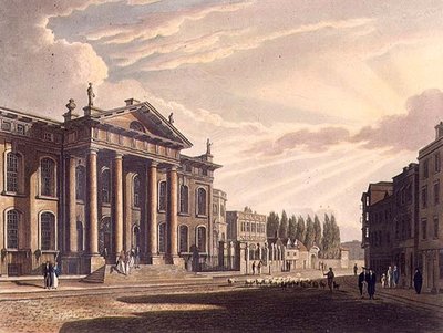 Exterieur van het Clarendon Printing House, illustratie uit de 