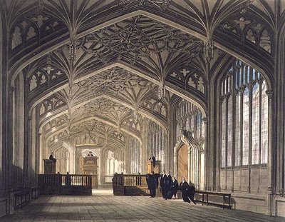 Interieur van de Divinity School, illustratie uit de 