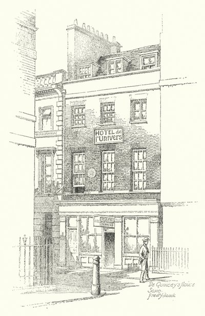 Huis van De Quincey, Soho door Frederick Adcock