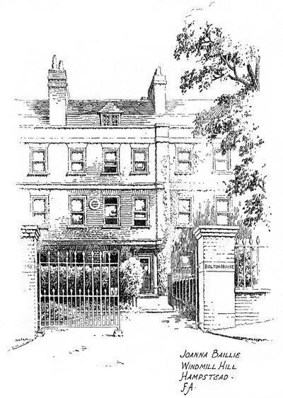 Huis van Joanna Baillie, Windmill Hill, Hampstead, Londen, 1912 door Frederick Adcock