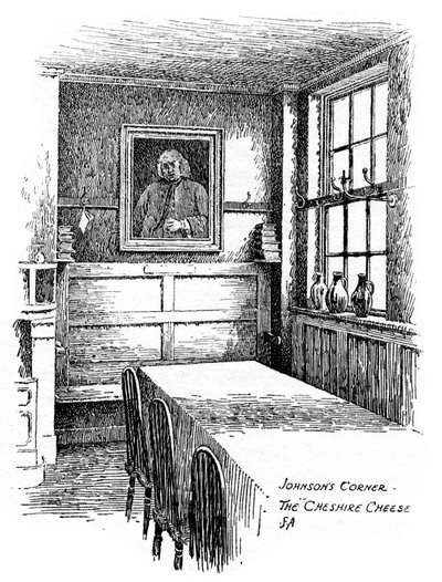 Johnsons Corner, de Cheshire Cheese pub, City of London, 1912 door Frederick Adcock