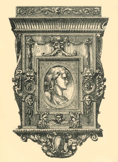 Walnoot spiegel frame, vroeg-midden 19e eeuw, 1881 door Frederick Albert Slocombe