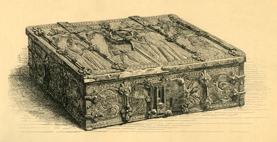 Houten en leren kist, 1350-1370, 1881 door Frederick Albert Slocombe