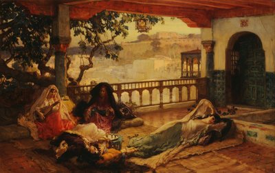 Avond over Algiers door Frederick Arthur Bridgman