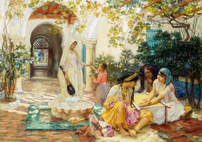 In een Dorp in El Biar, Algiers door Frederick Arthur Bridgman