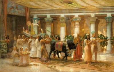 De Processie van de Heilige Stier, Apis, c.1879 door Frederick Arthur Bridgman