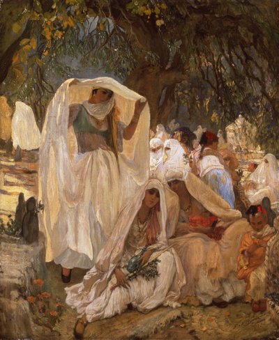 Vrouwen van Blidah op de Dag van de Profeet, Algerije door Frederick Arthur Bridgman