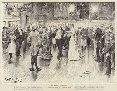 Een Gelijke Voet, een Kerstdans in een Landhuis door Frederick Barnard