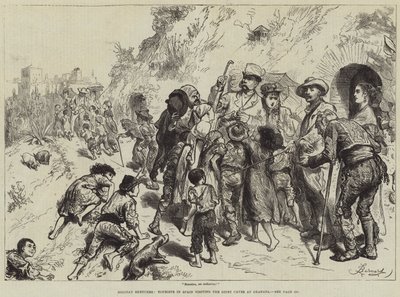 Vakantieschetsen, Toeristen in Spanje die de Zigeunergrotten in Granada Bezoeken door Frederick Barnard
