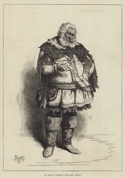 Mr Phelps als Falstaff, in het Gaiety Theatre door Frederick Barnard