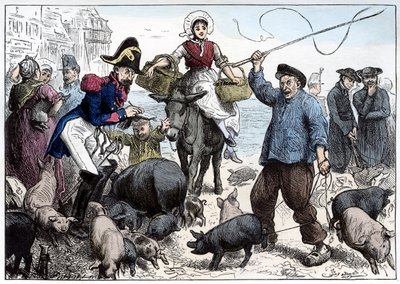 Varkensmarkt, Boulogne door Frederick Barnard