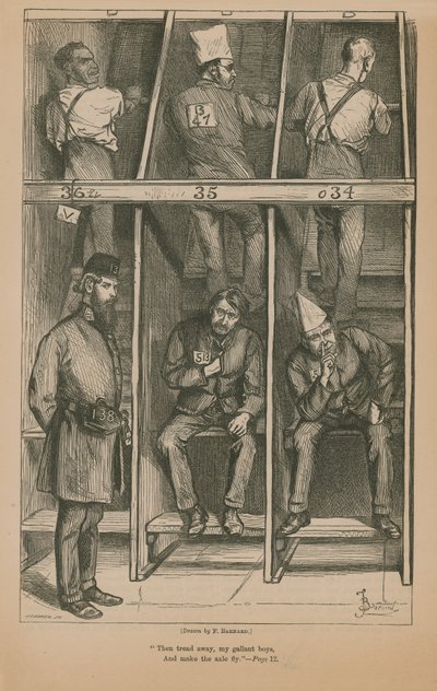 Gevangenen op de tredmolen door Frederick Barnard