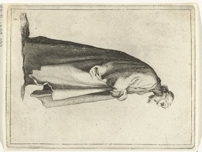Oude man met lange jas door Frederick Bloemaert