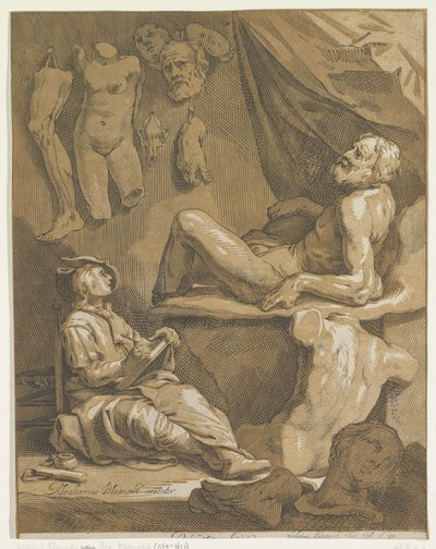 Titelpagina voor: Abraham Bloemaert, Oorspronkelyk en vermaard konstryk tekenboek. Deel 1 door Frederick Bloemaert