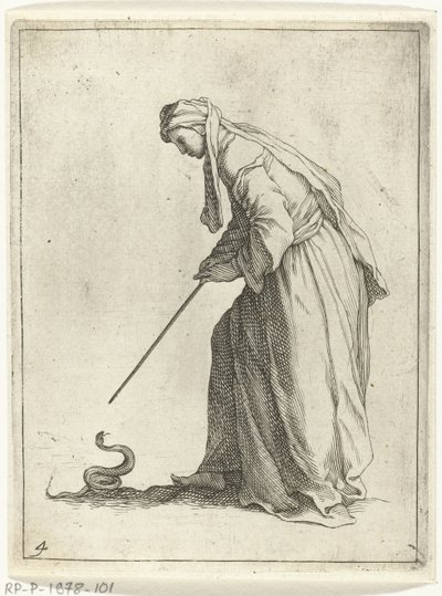 Vrouw met een slang door Frederick Bloemaert
