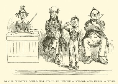 Daniel Webster kon niet voor een school staan en een woord uiten door Frederick Burr Opper