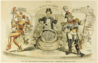 De laatste drie hooppunten van de Republikeinse Partij, van Puck door Frederick Burr Opper