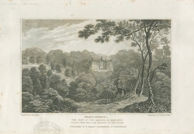 Beaudesert Hall en Park: gravure, nd [ca. 1830] door Frederick Calvert