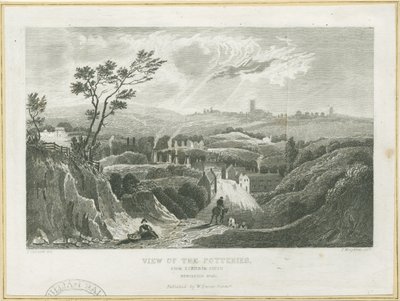Burslem - Uitzicht op de Potteries door Frederick Calvert