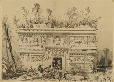 Las Monjas, Chichen Itza, Yucatan, 1843 door Frederick Catherwood