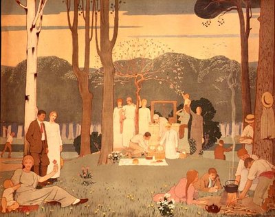 Picknickscène door Frederick Cayley Robinson