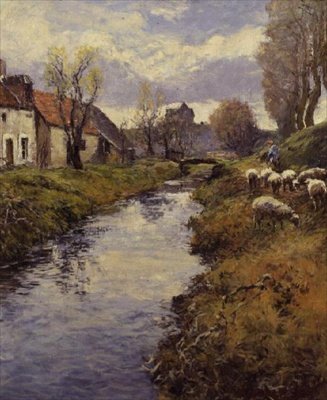 Aan de Oevers van de Loing, Montigny door Frederick Charles Vipont Ede