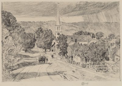 Een dorp in Vermont door Frederick Childe Hassam