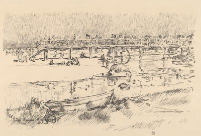 Strandbad, Bass Rocks door Frederick Childe Hassam