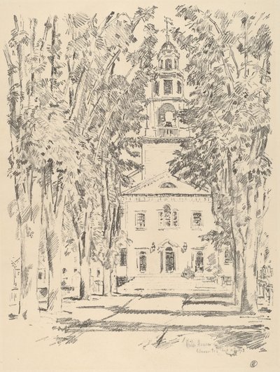 Koloniale kerk, Gloucester door Frederick Childe Hassam