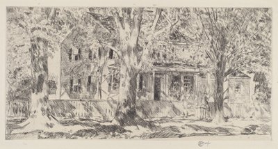 Huis aan de hoofdstraat, Easthampton, 1922 door Frederick Childe Hassam