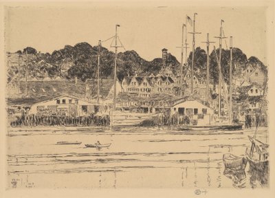 Binnenhaven, Gloucester door Frederick Childe Hassam