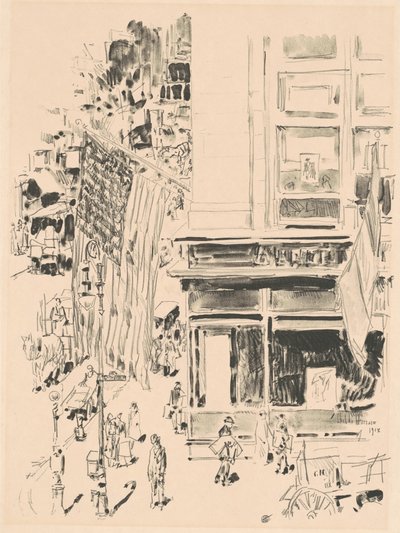 Lafayette Street, 1918 door Frederick Childe Hassam