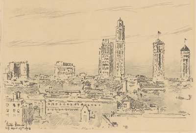 New York Sky Line, Lichte Gebouwen door Frederick Childe Hassam
