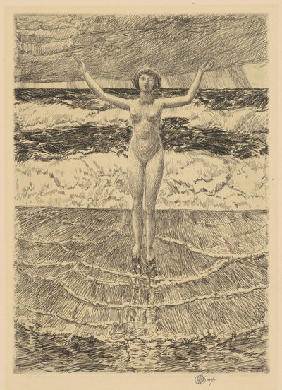 Regendruppels en Branding, 1921 door Frederick Childe Hassam
