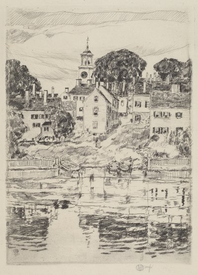 De kerktoren, Portsmouth, 1921 door Frederick Childe Hassam