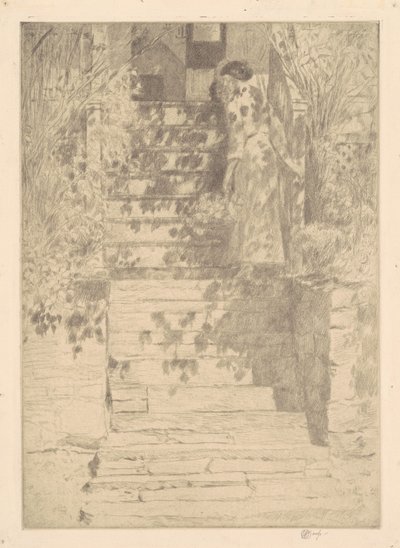 De Trappen, 1915 door Frederick Childe Hassam