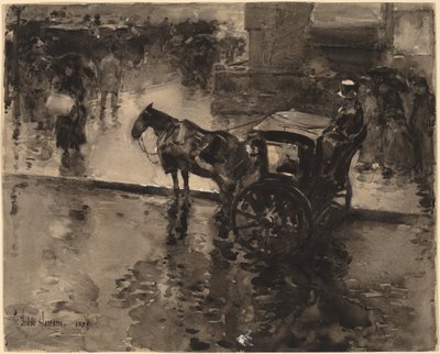 De Opkomende Vloed op de Avenue door Frederick Childe Hassam