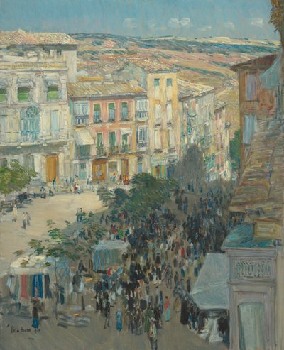 Uitzicht op een Zuid-Franse stad, 1910 door Frederick Childe Hassam