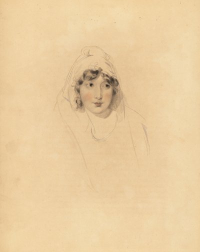 Portret van Lady Augusta Lowther, Gravin van Fane, vrouw van de 1e Graaf van Lonsdale. Handgekleurde gravure door Frederick Christian Lewis naar een illustratie van Sir Thomas Lawrence uit P.G. Patmore’s Cabinet of Gems, Ackermann, Londen door Frederick Christian Lewis