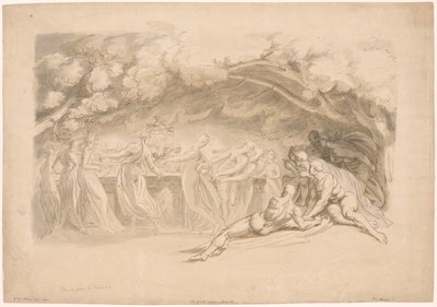 De dans van de nimfen, uit The Tempest door Frederick Christian Lewis