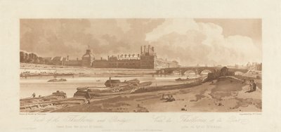 De Emanuel Volume: Plaat 1 van Uitzichten in Parijs; Uitzicht op de Thuilleries en Brug, genomen vanaf de Quai d