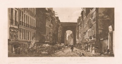 Uitzicht op de Poort van St. Denis door Frederick Christian Lewis the Elder