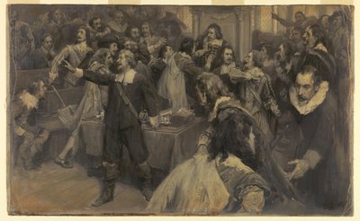 Scène in het Huis van het Parlement, 2 maart 1629 door Frederick Coffay Yohn