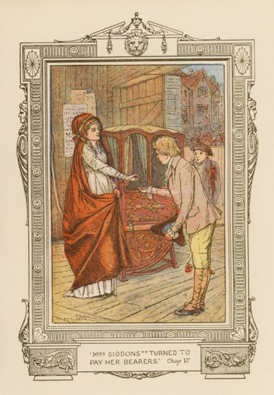Mevrouw Siddons draaide zich om om haar dragers te betalen door Frederick Colin Tilney