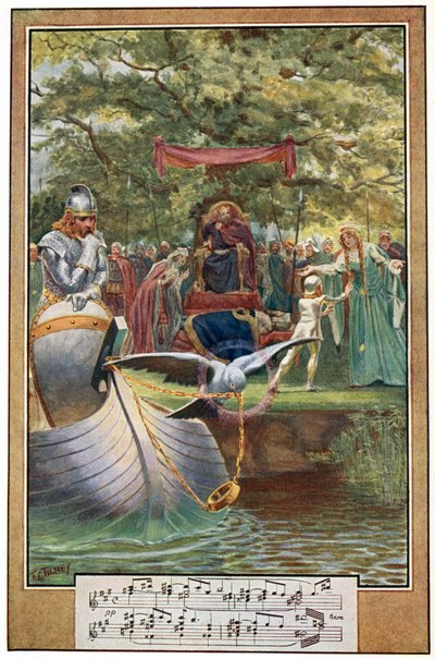 Het vertrek van Lohengrin, illustratie uit 